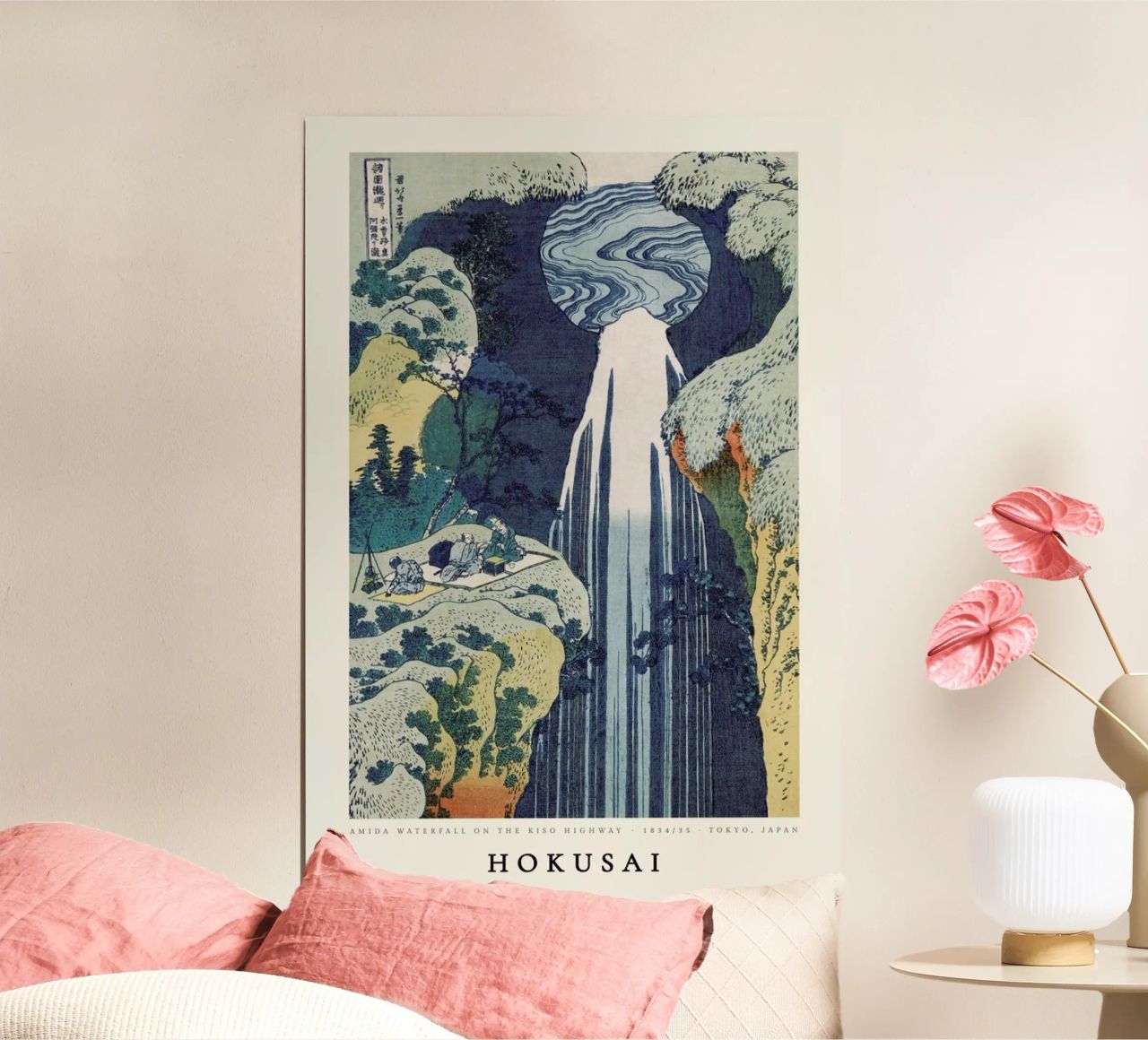 Hokusai - Amida Waterfall on the Kiso Highway poster van ARTOTHEK