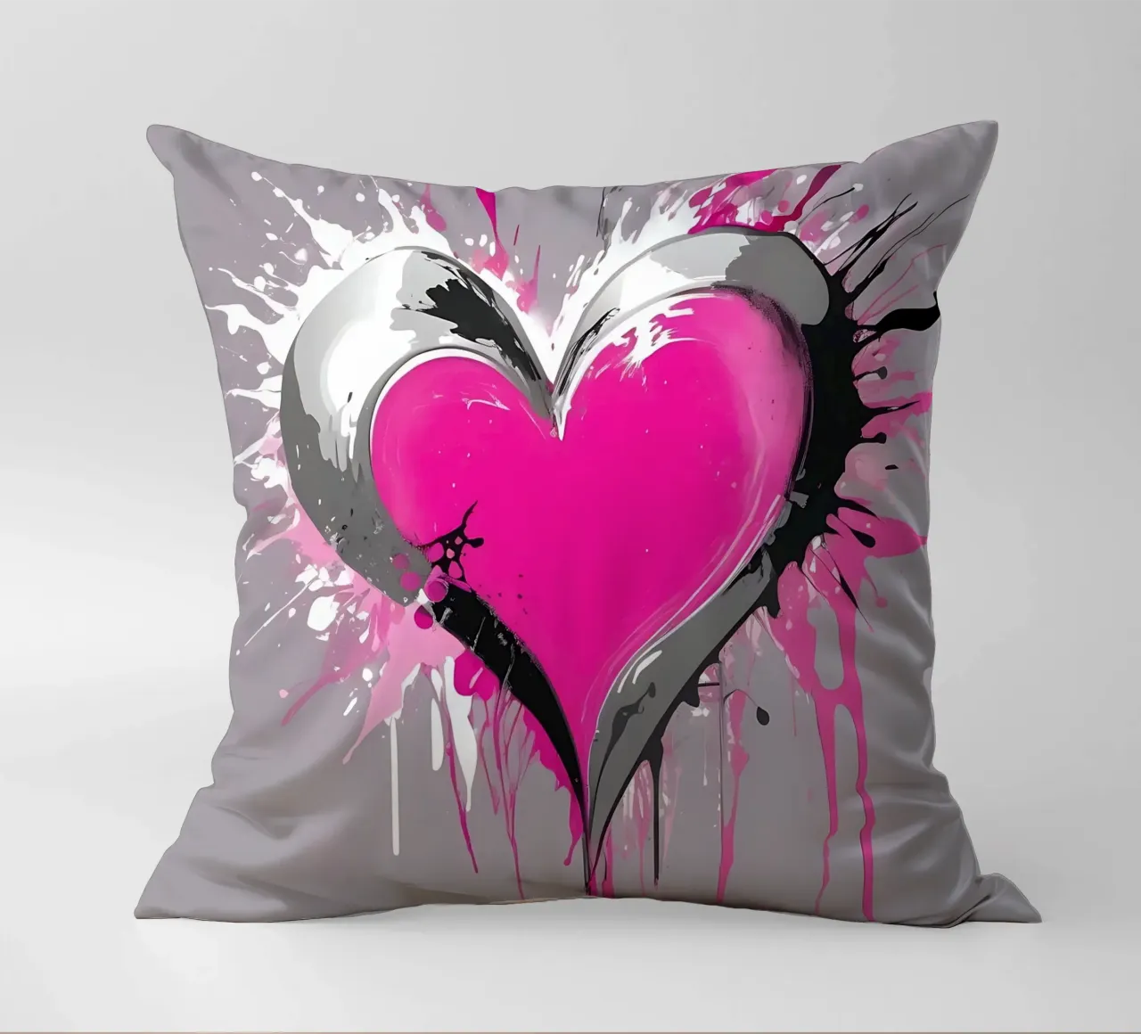 cuore_rosa_argento_1 cuscino da Pink- und LoveArt by LK