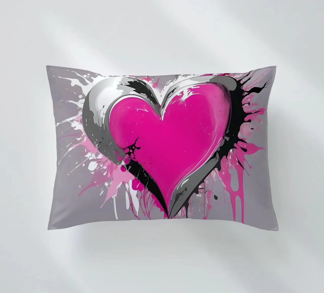 cuore_rosa_argento_1 cuscino da Pink- und LoveArt by LK