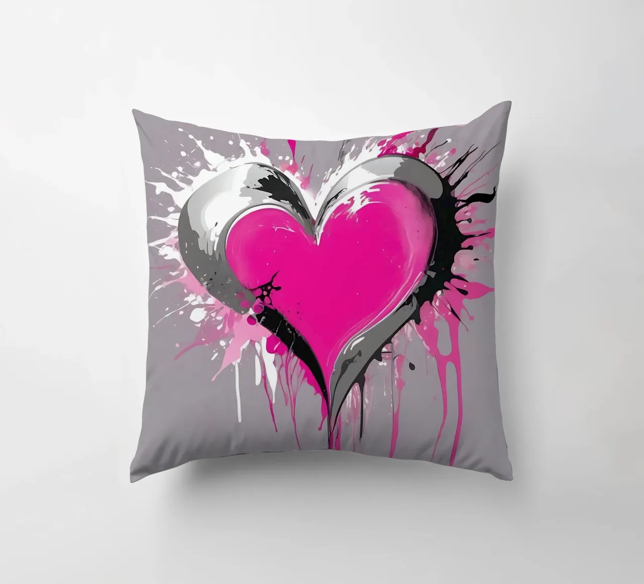 cuore_rosa_argento_1 cuscino da Pink- und LoveArt by LK