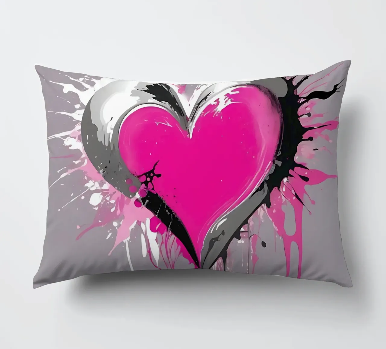 cuore_rosa_argento_1 cuscino da Pink- und LoveArt by LK