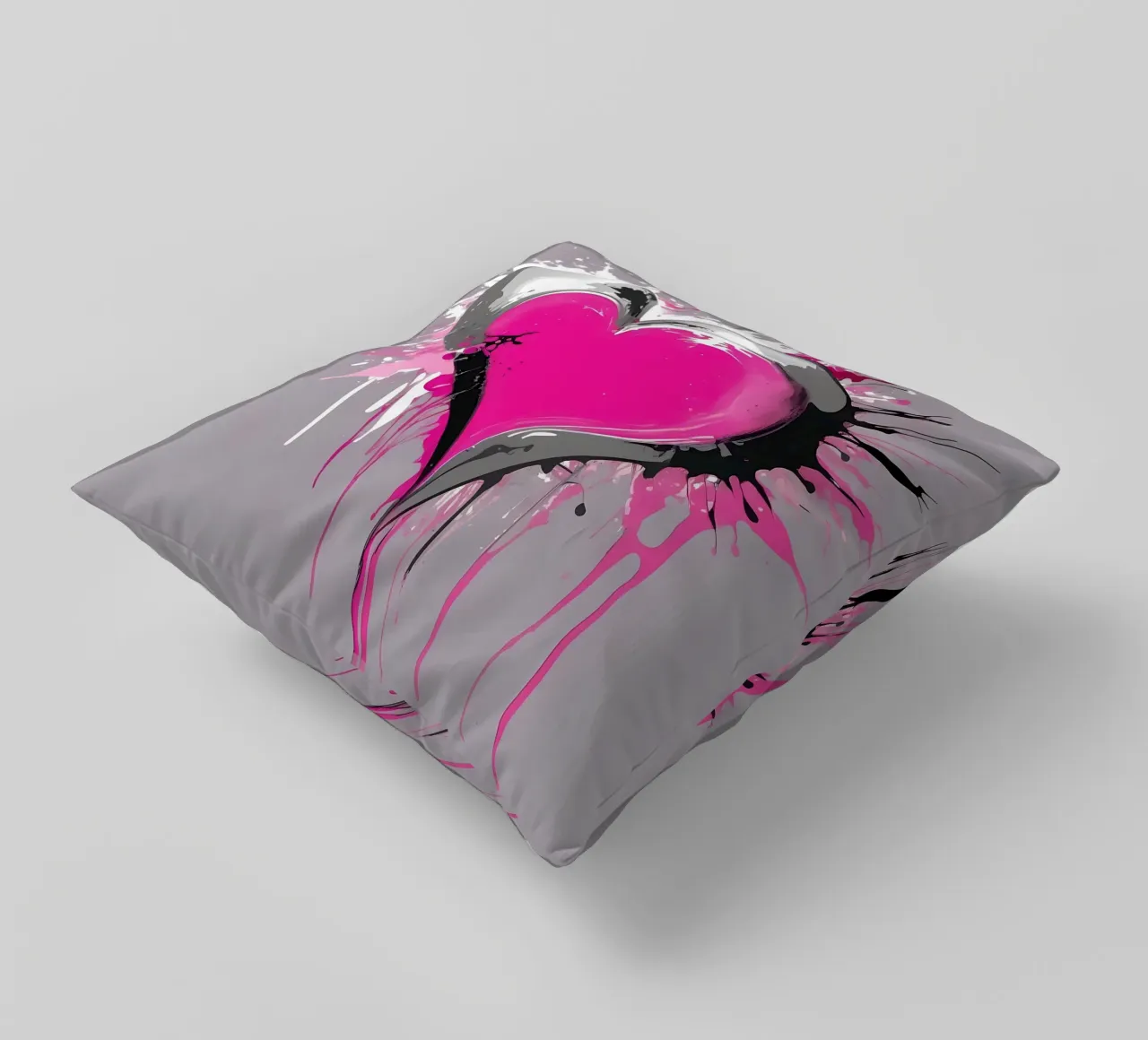 cuore_rosa_argento_1 cuscino da Pink- und LoveArt by LK