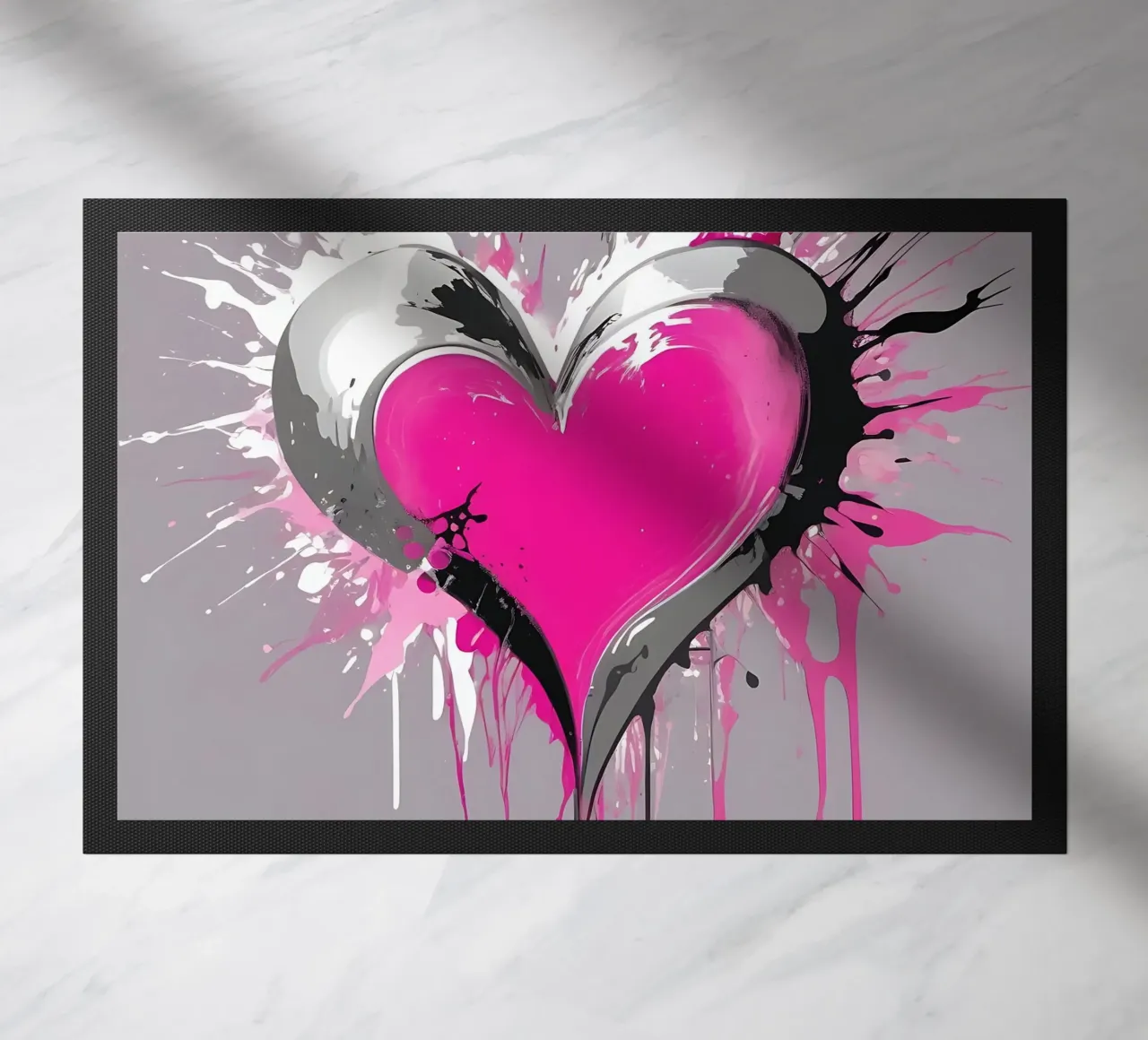 cuore_rosa_argento_1 zerbino da Pink- und LoveArt by LK