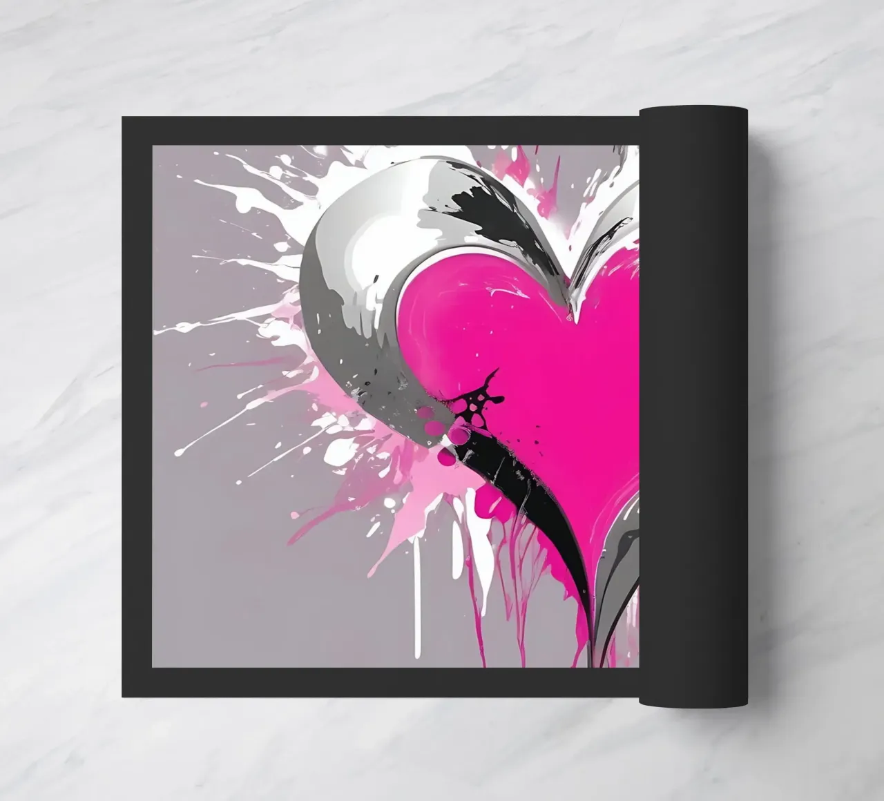 cuore_rosa_argento_1 zerbino da Pink- und LoveArt by LK