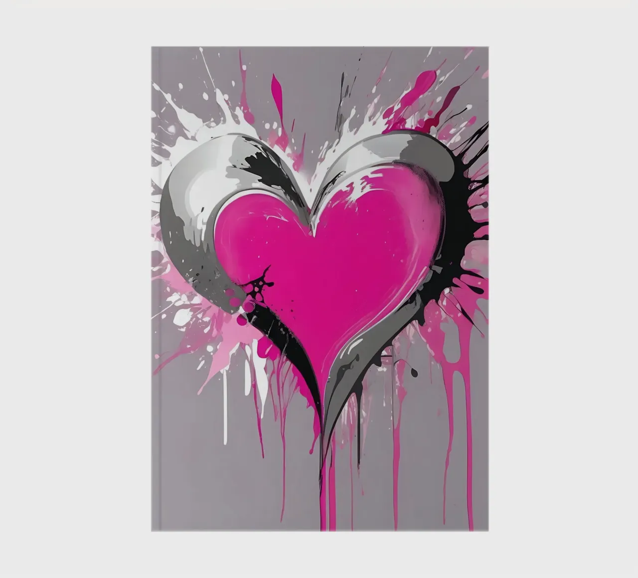 cuore_rosa_argento_1 diario da Pink- und LoveArt by LK