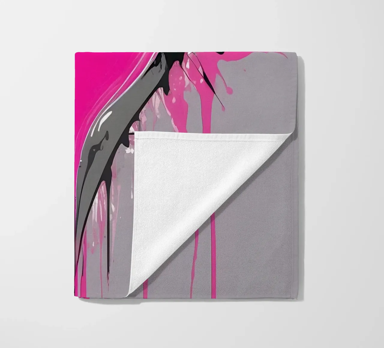 hart_roze_zilver_1 strandhanddoek van Pink- und LoveArt by LK