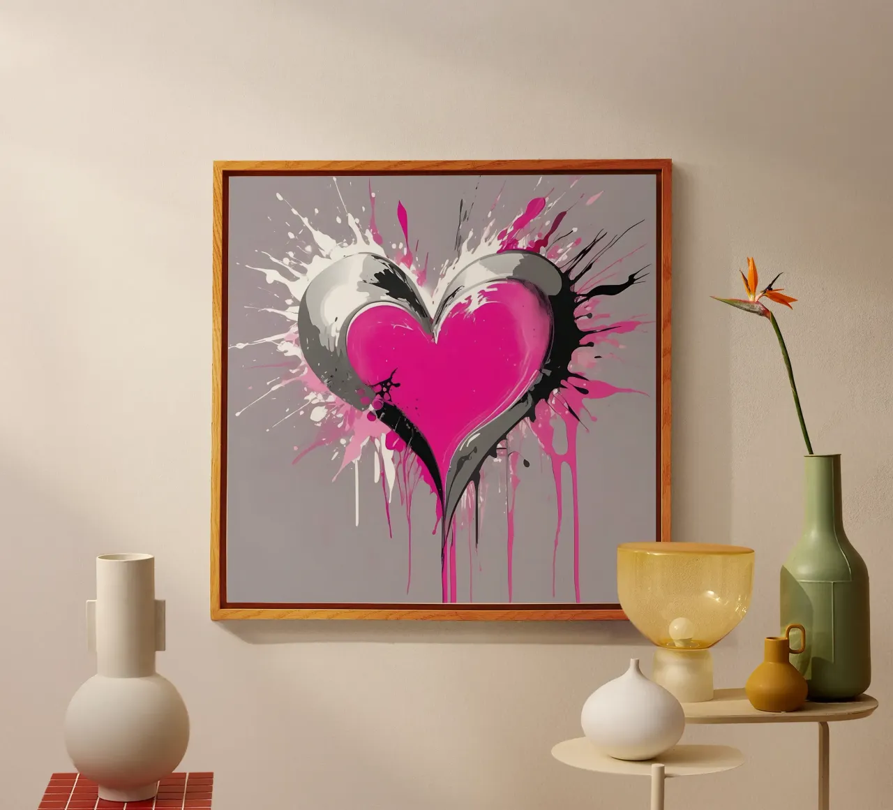 cuore_rosa_argento_1 plexiglass da Pink- und LoveArt by LK