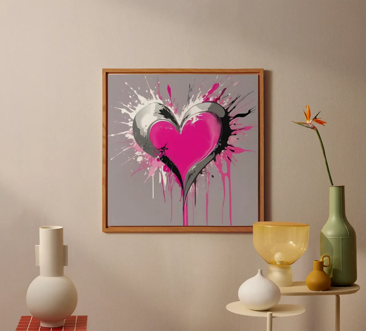 cuore_rosa_argento_1 alluminio dibond da Pink- und LoveArt by LK
