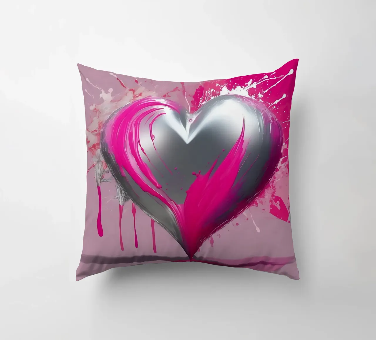 cuore_rosa_argento_2 cuscino da Pink- und LoveArt by LK