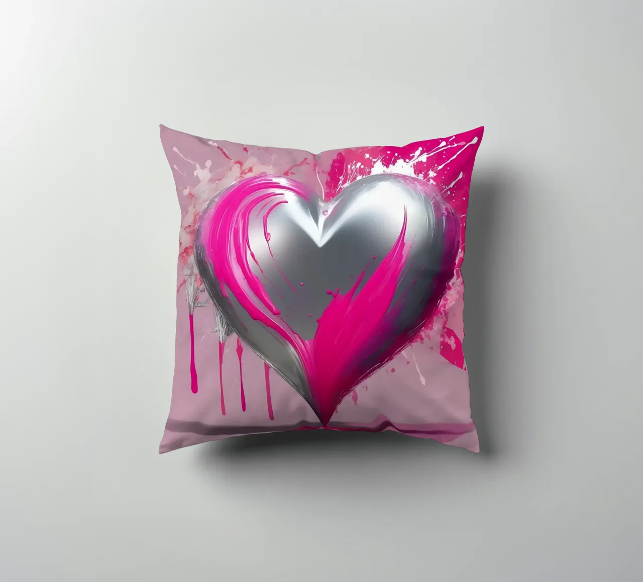 cuore_rosa_argento_2 cuscino da Pink- und LoveArt by LK
