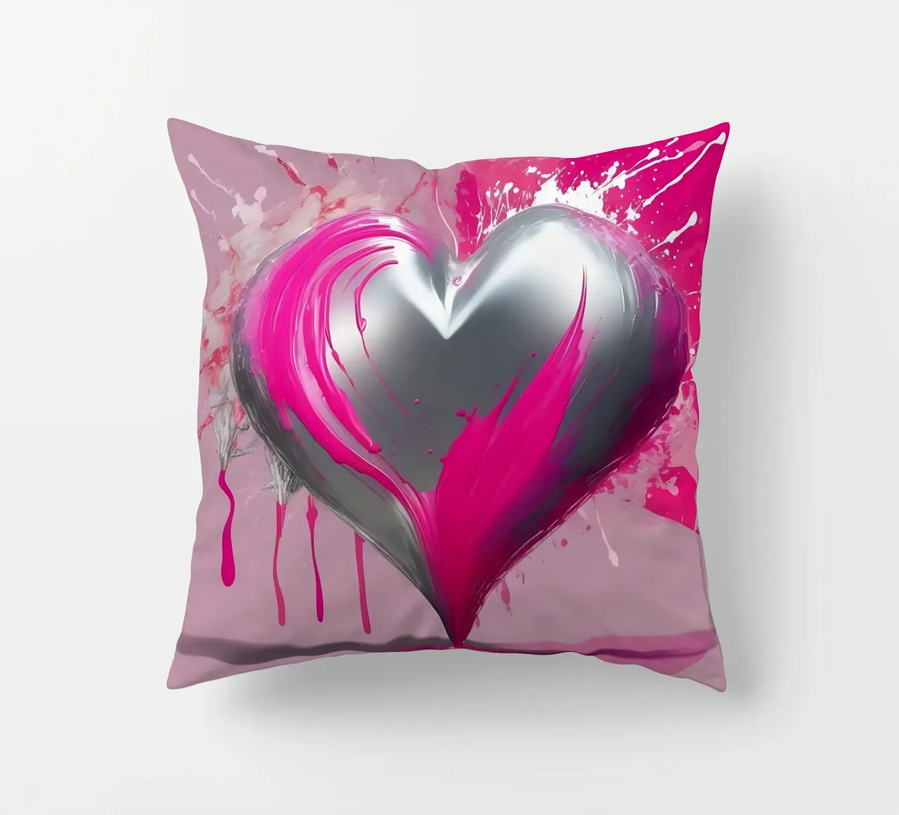 cuore_rosa_argento_2 cuscino da Pink- und LoveArt by LK