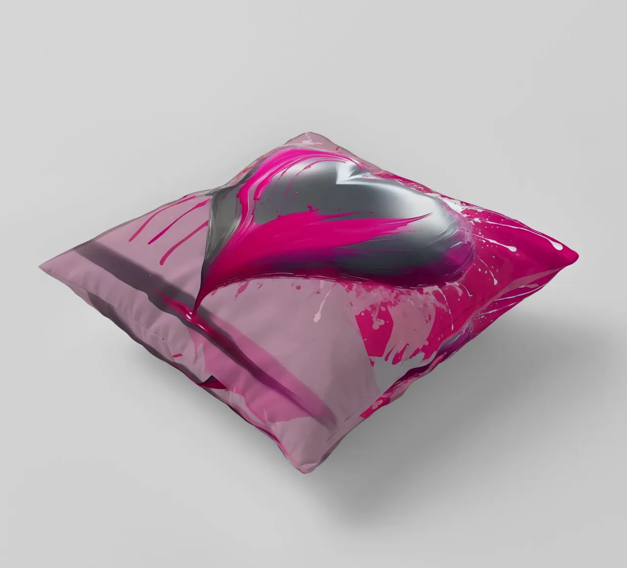 cuore_rosa_argento_2 cuscino da Pink- und LoveArt by LK