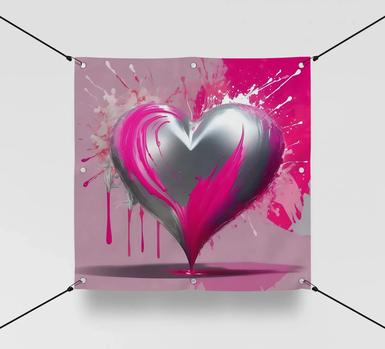 cuore_rosa_argento_2 telo in pvc da Pink- und LoveArt by LK