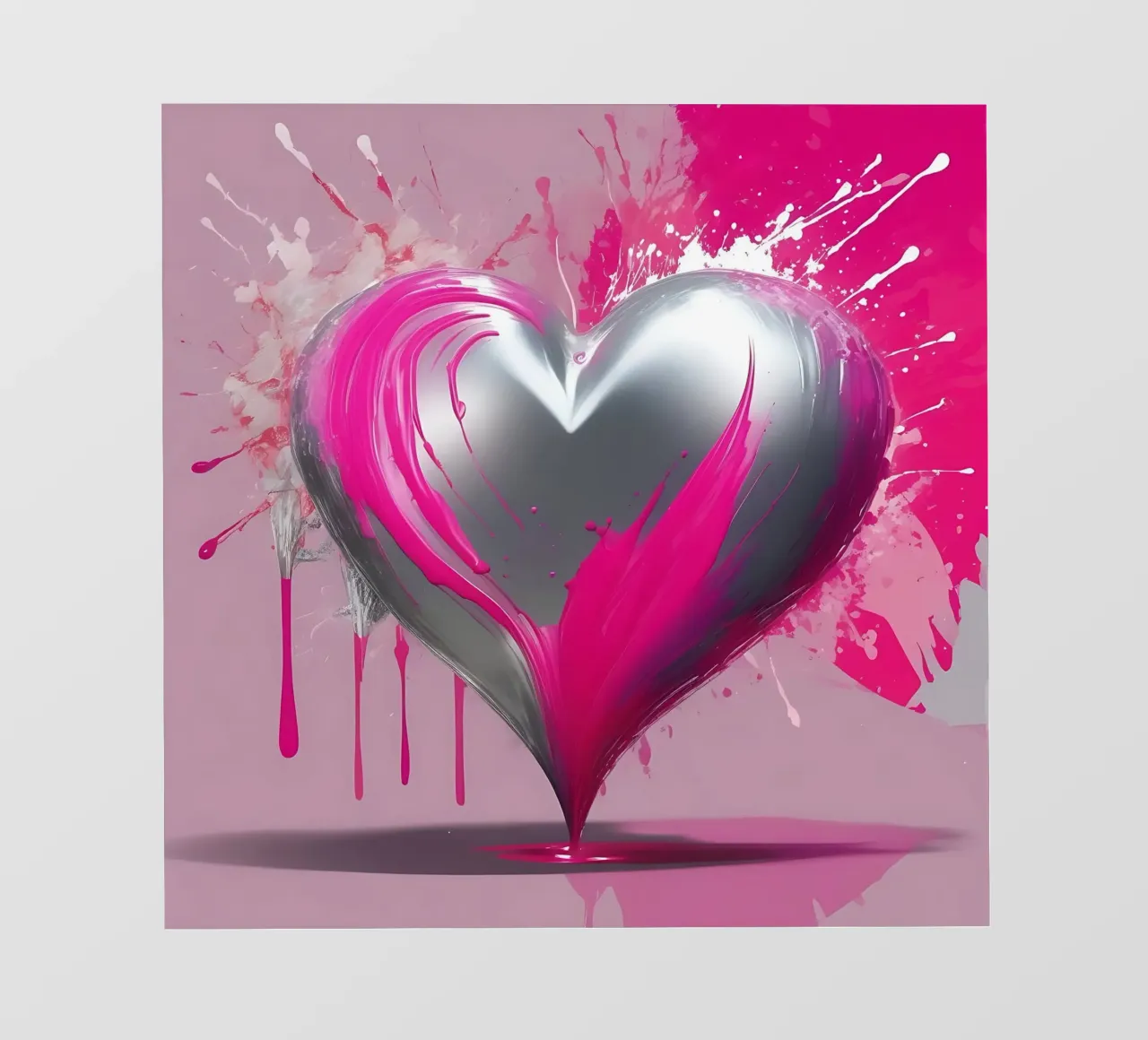 cuore_rosa_argento_2 telo in pvc da Pink- und LoveArt by LK
