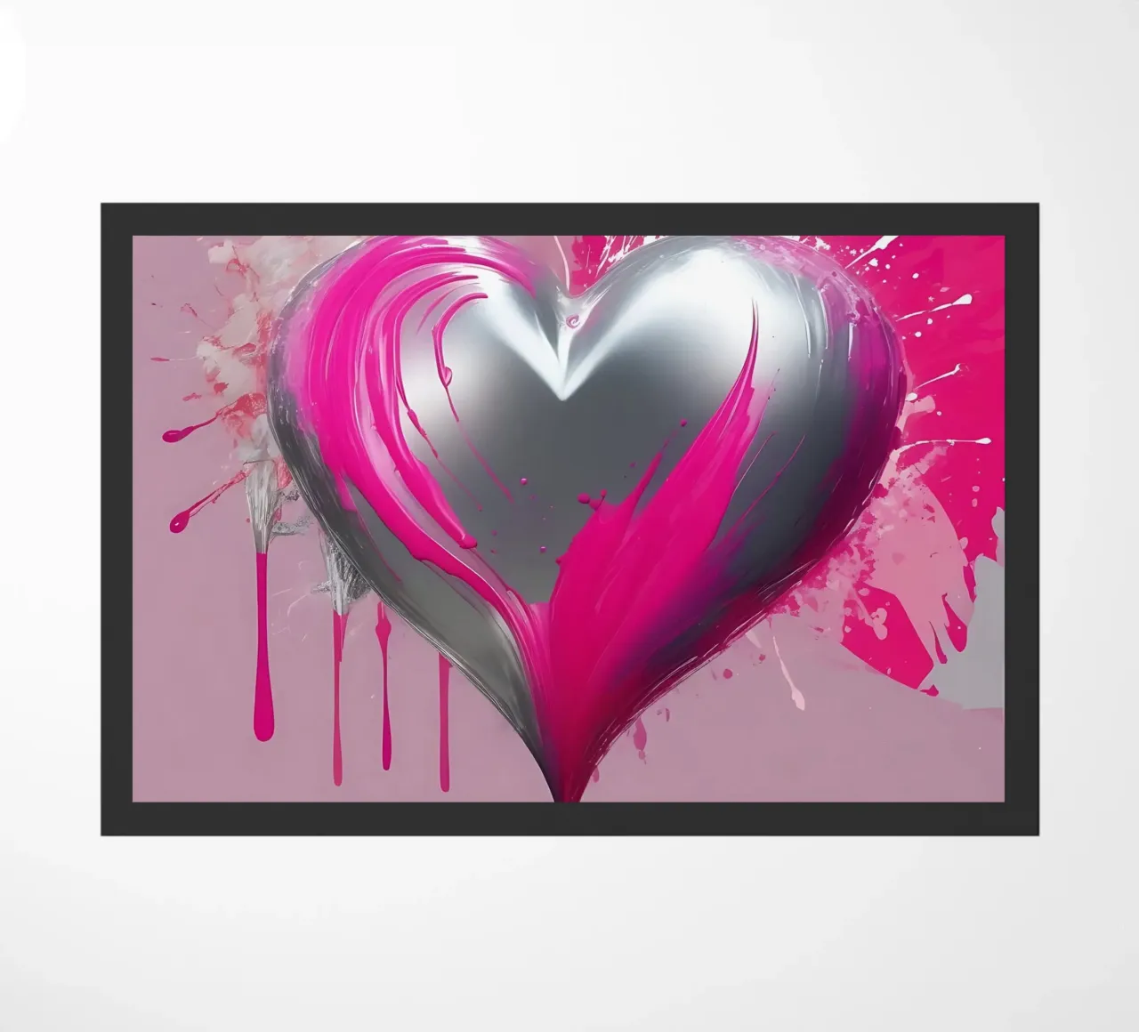 heart_pink_silver_2 doormat by Pink- und LoveArt by LK