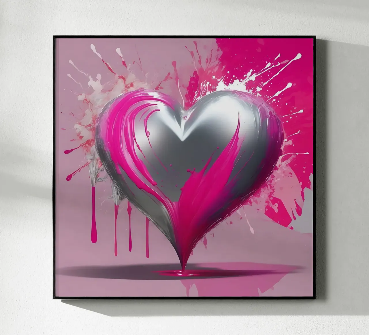 cuore_rosa_argento_2 plexiglass da Pink- und LoveArt by LK
