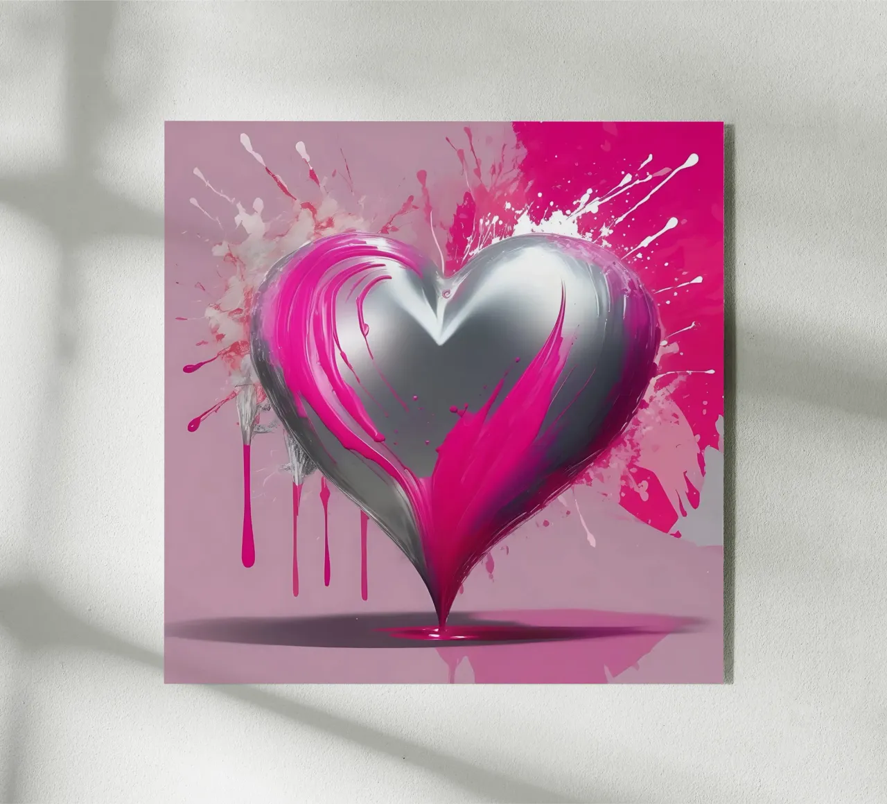 cuore_rosa_argento_2 plexiglass da Pink- und LoveArt by LK