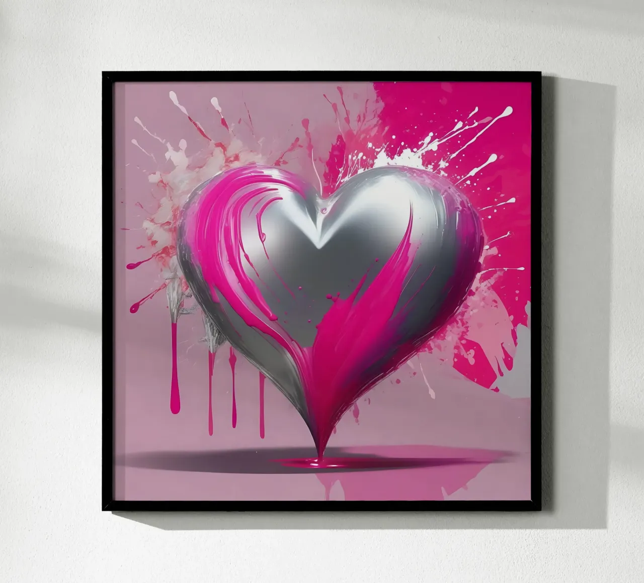 cuore_rosa_argento_2 poster da Pink- und LoveArt by LK