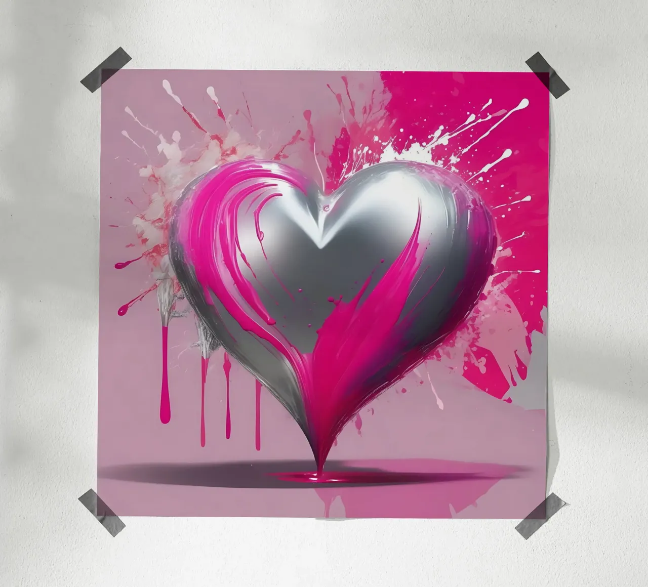 cuore_rosa_argento_2 poster da Pink- und LoveArt by LK