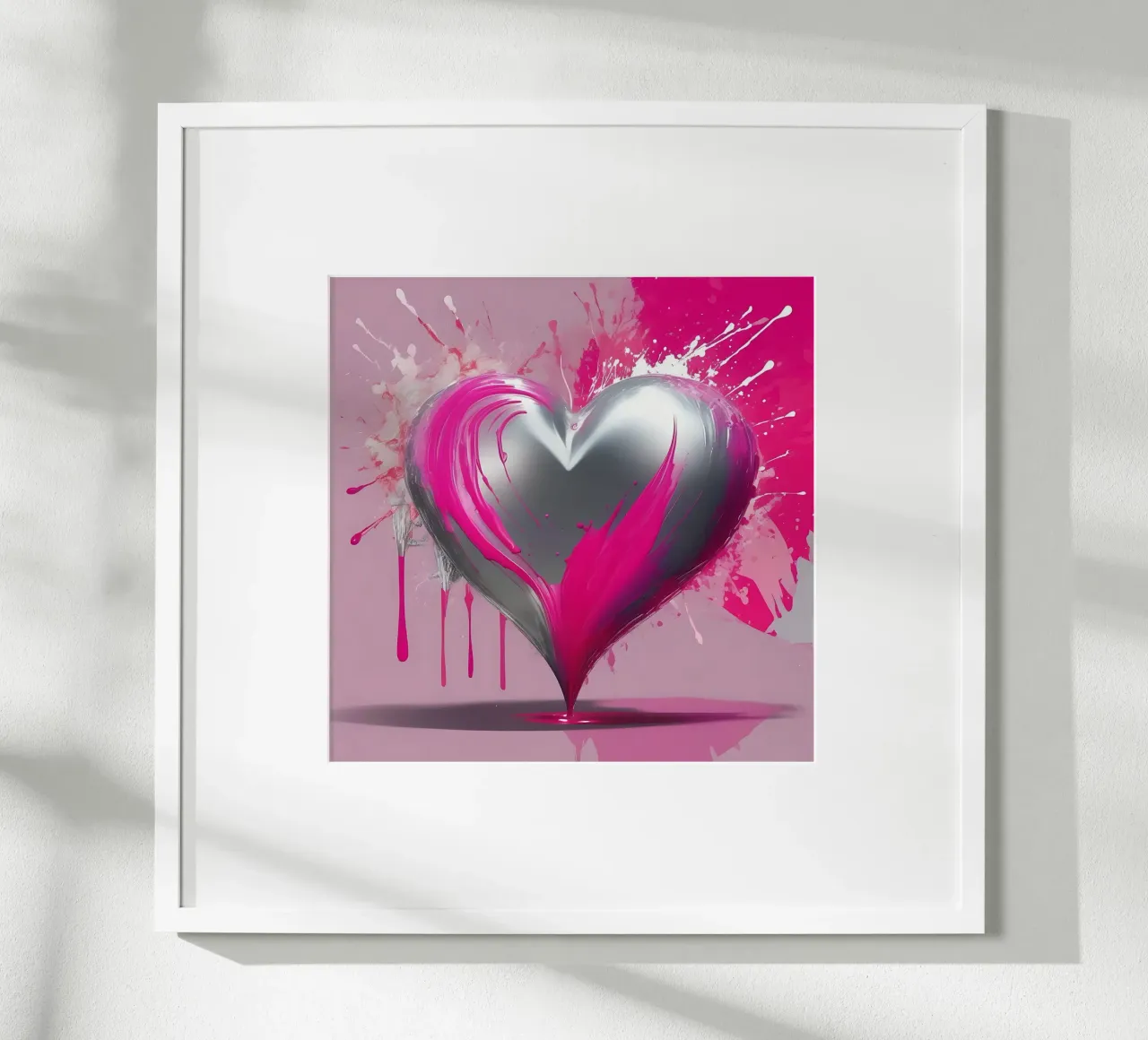 cuore_rosa_argento_2 poster da Pink- und LoveArt by LK