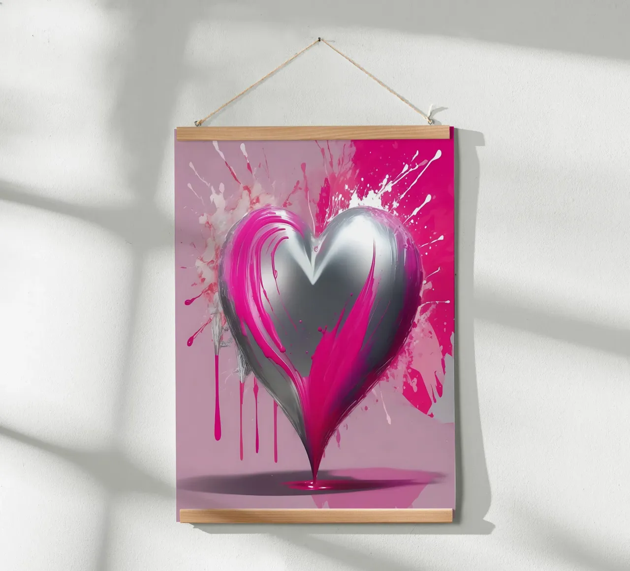 cuore_rosa_argento_2 poster da Pink- und LoveArt by LK