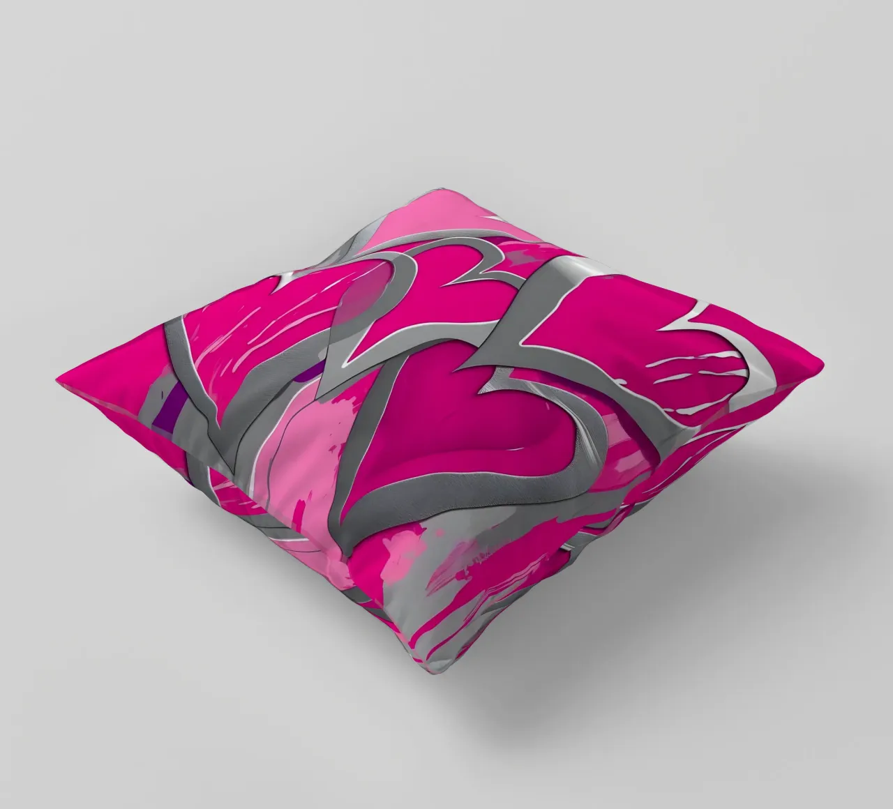 cuori_rosa_argento_1 cuscino da Pink- und LoveArt by LK