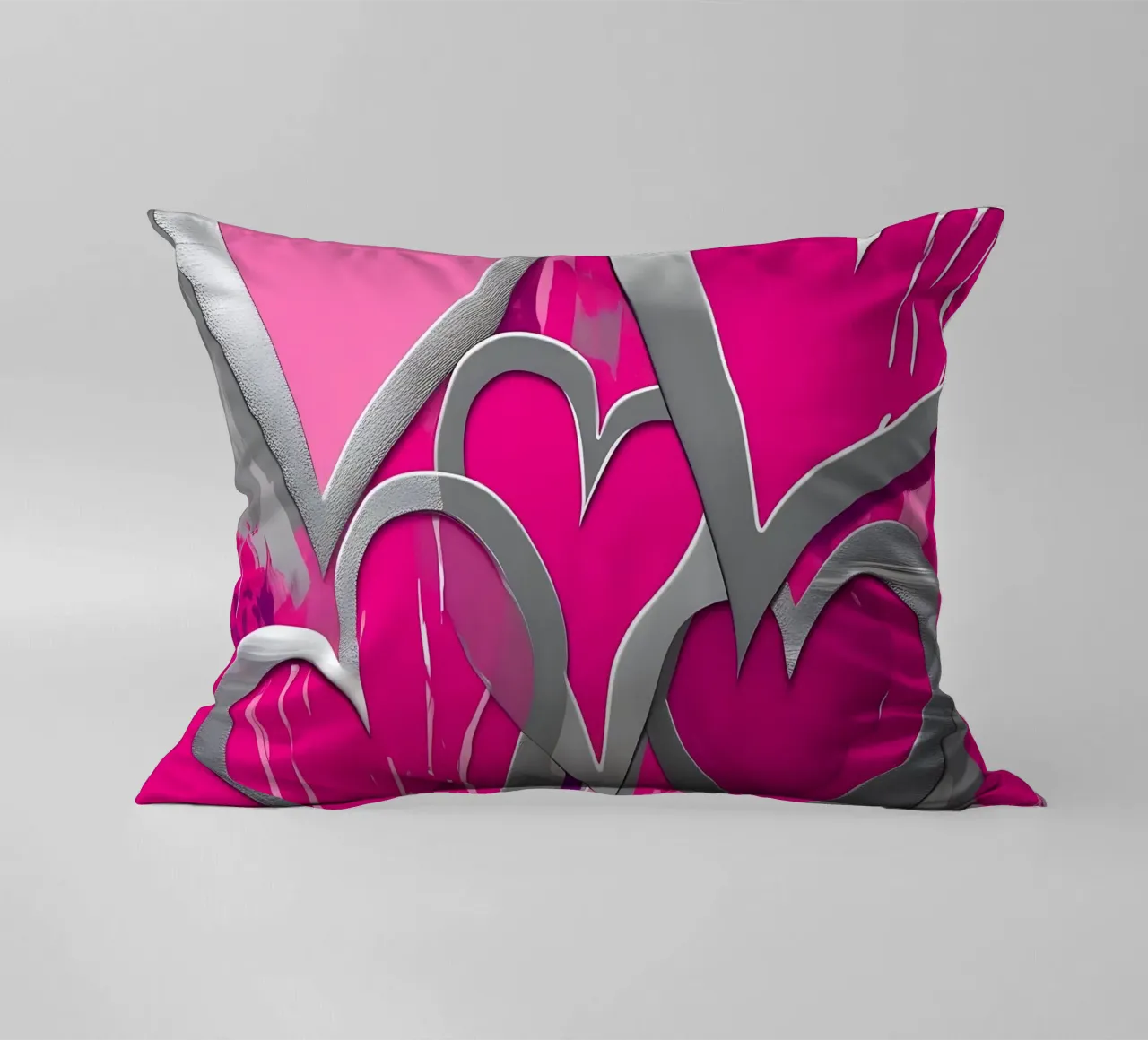 cuori_rosa_argento_1 cuscino da Pink- und LoveArt by LK