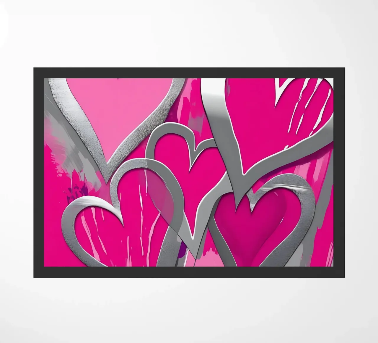 cuori_rosa_argento_1 zerbino da Pink- und LoveArt by LK