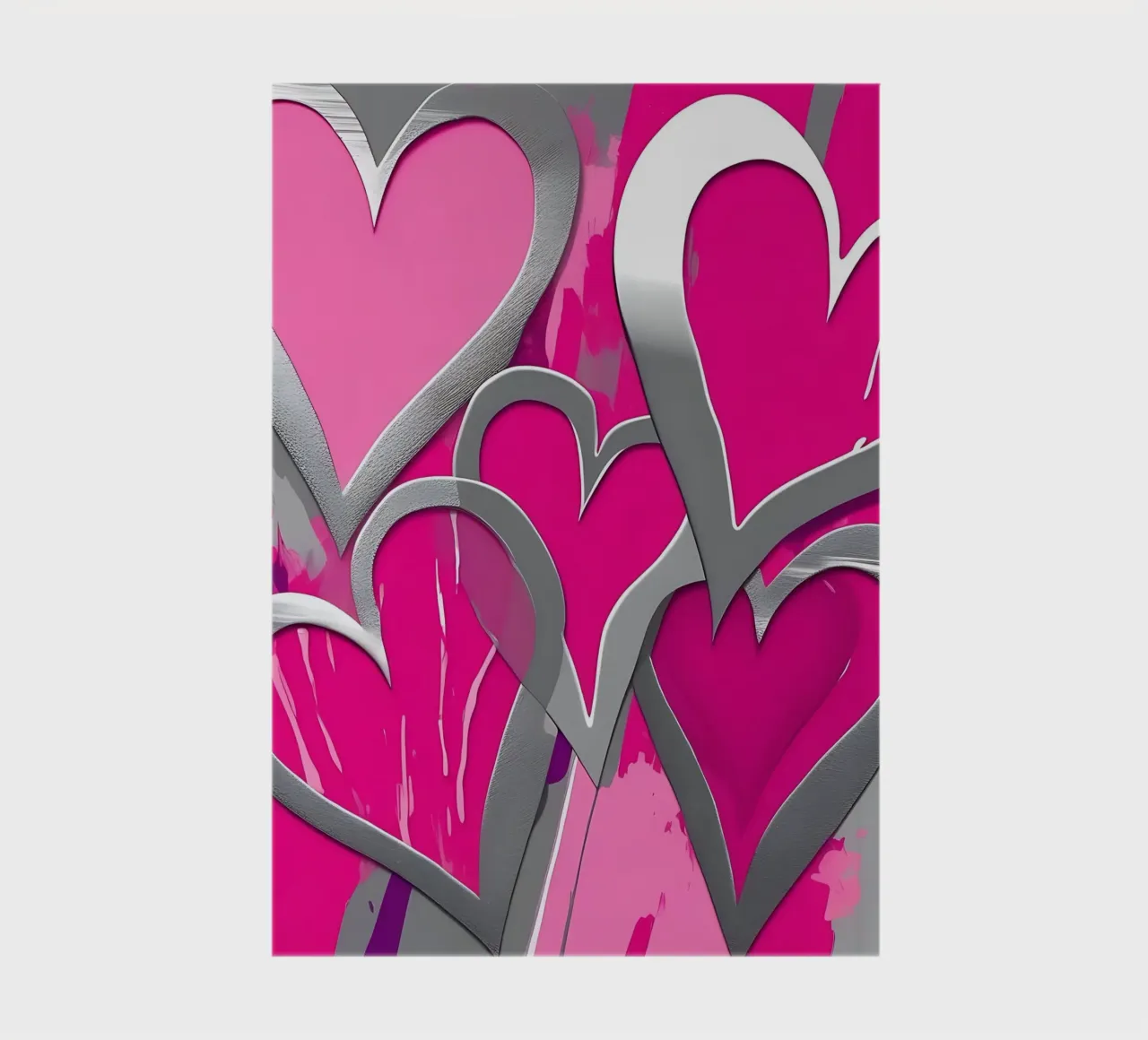 cuori_rosa_argento_1 diario da Pink- und LoveArt by LK