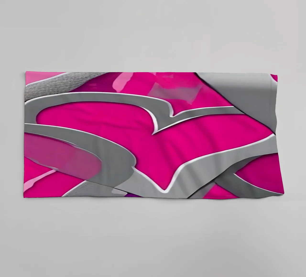 cuori_rosa_argento_1 asciugamano da bagno da Pink- und LoveArt by LK