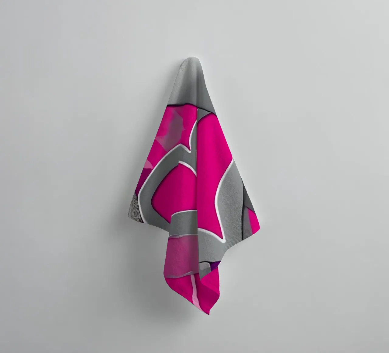 cuori_rosa_argento_1 asciugamano da bagno da Pink- und LoveArt by LK