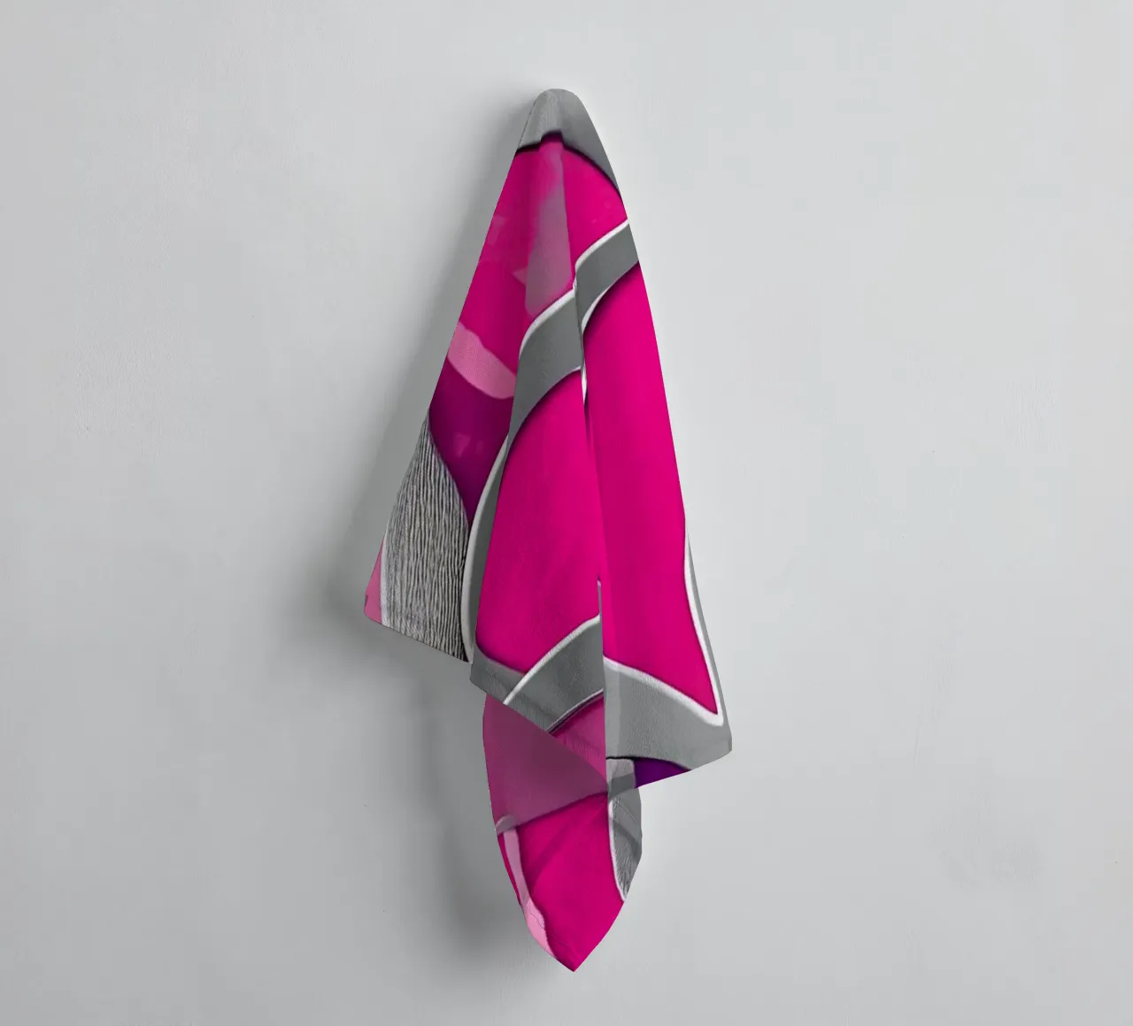 cuori_rosa_argento_1 asciugamano da bagno da Pink- und LoveArt by LK