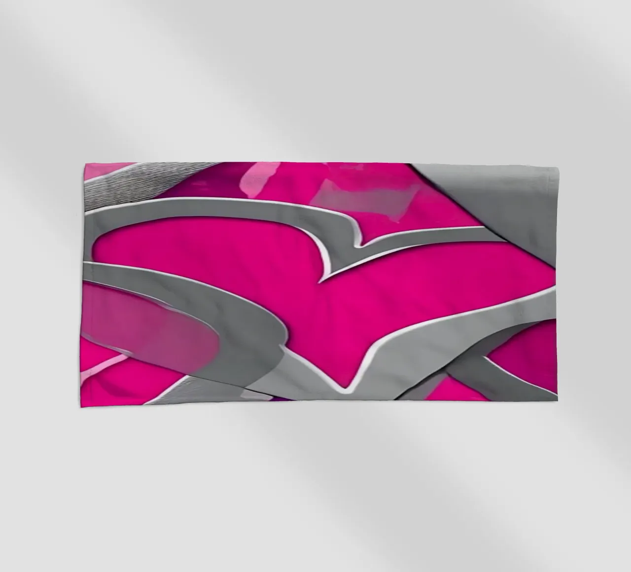 cuori_rosa_argento_1 telo mare da Pink- und LoveArt by LK