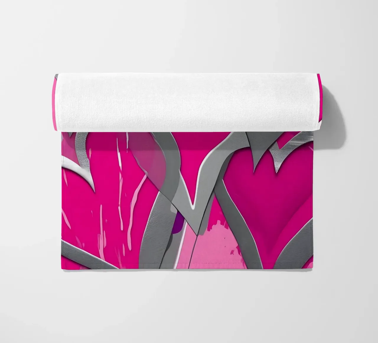 cuori_rosa_argento_1 telo mare da Pink- und LoveArt by LK