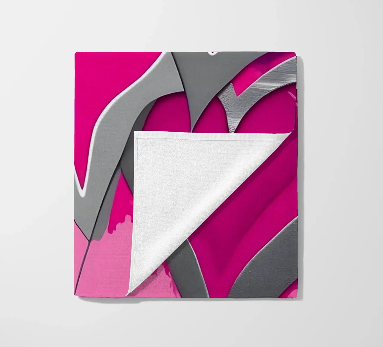 cuori_rosa_argento_1 telo mare da Pink- und LoveArt by LK