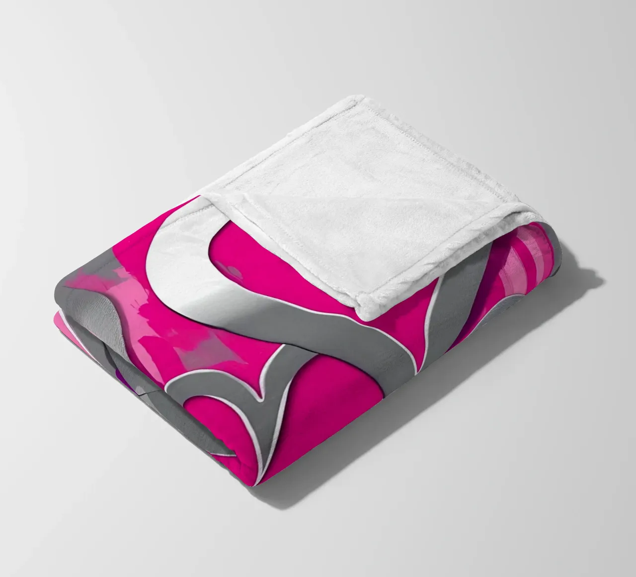 cuori_rosa_argento_1 coperta in pile da Pink- und LoveArt by LK