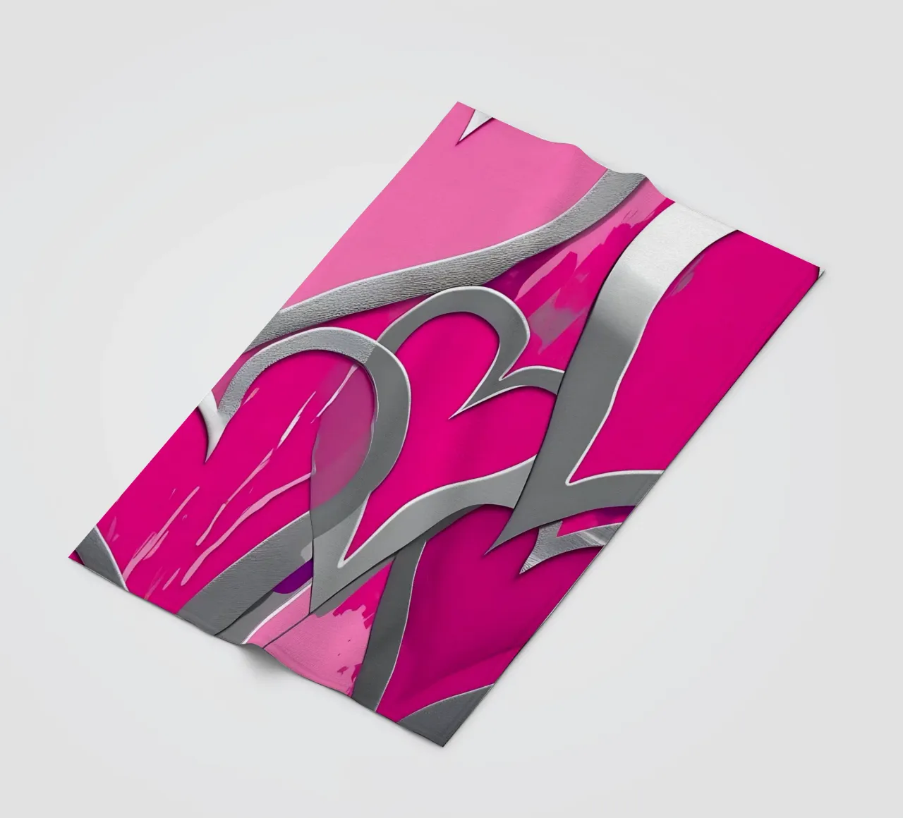 cuori_rosa_argento_1 coperta in pile da Pink- und LoveArt by LK