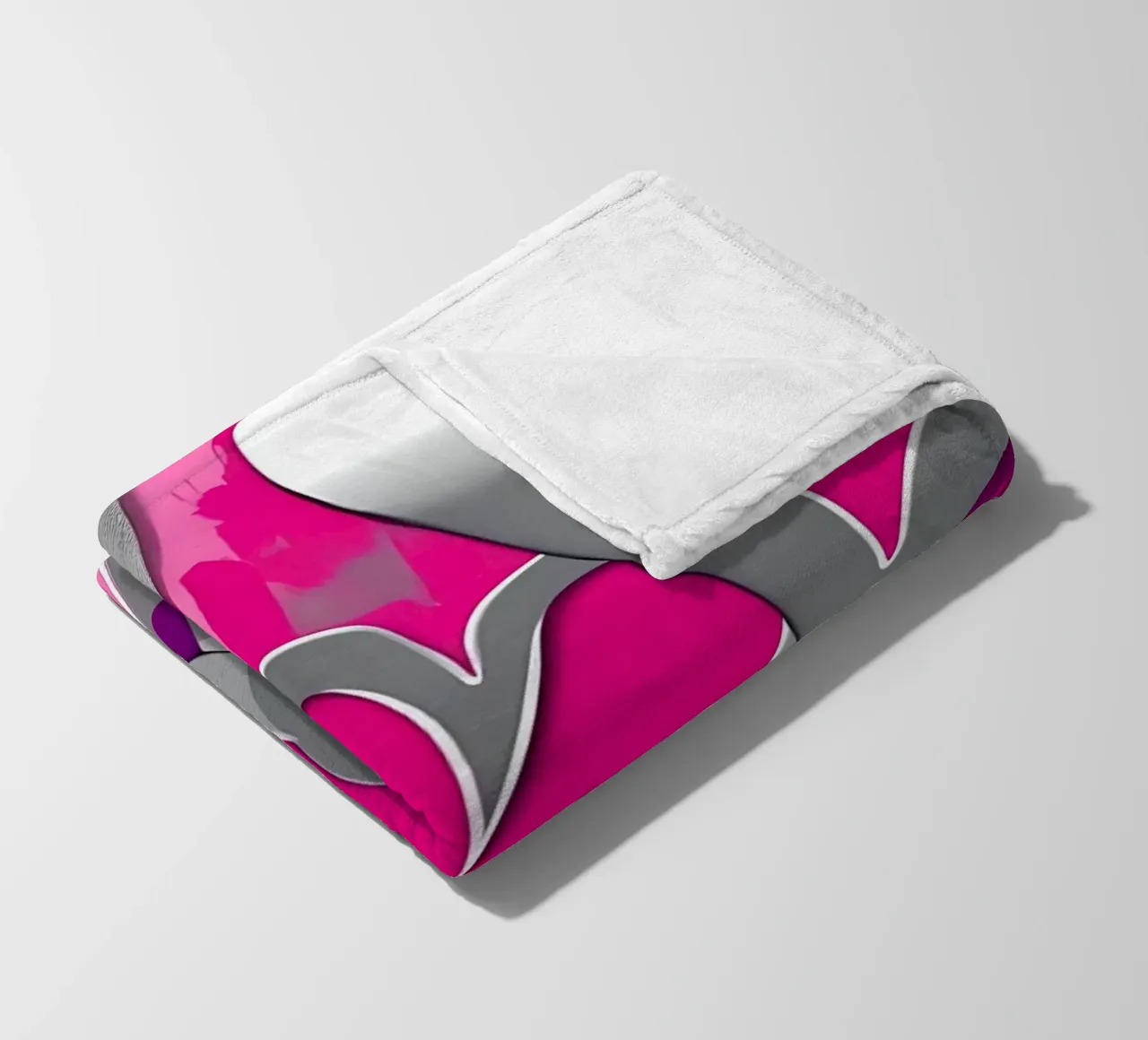 cuori_rosa_argento_1 coperta in pile da Pink- und LoveArt by LK