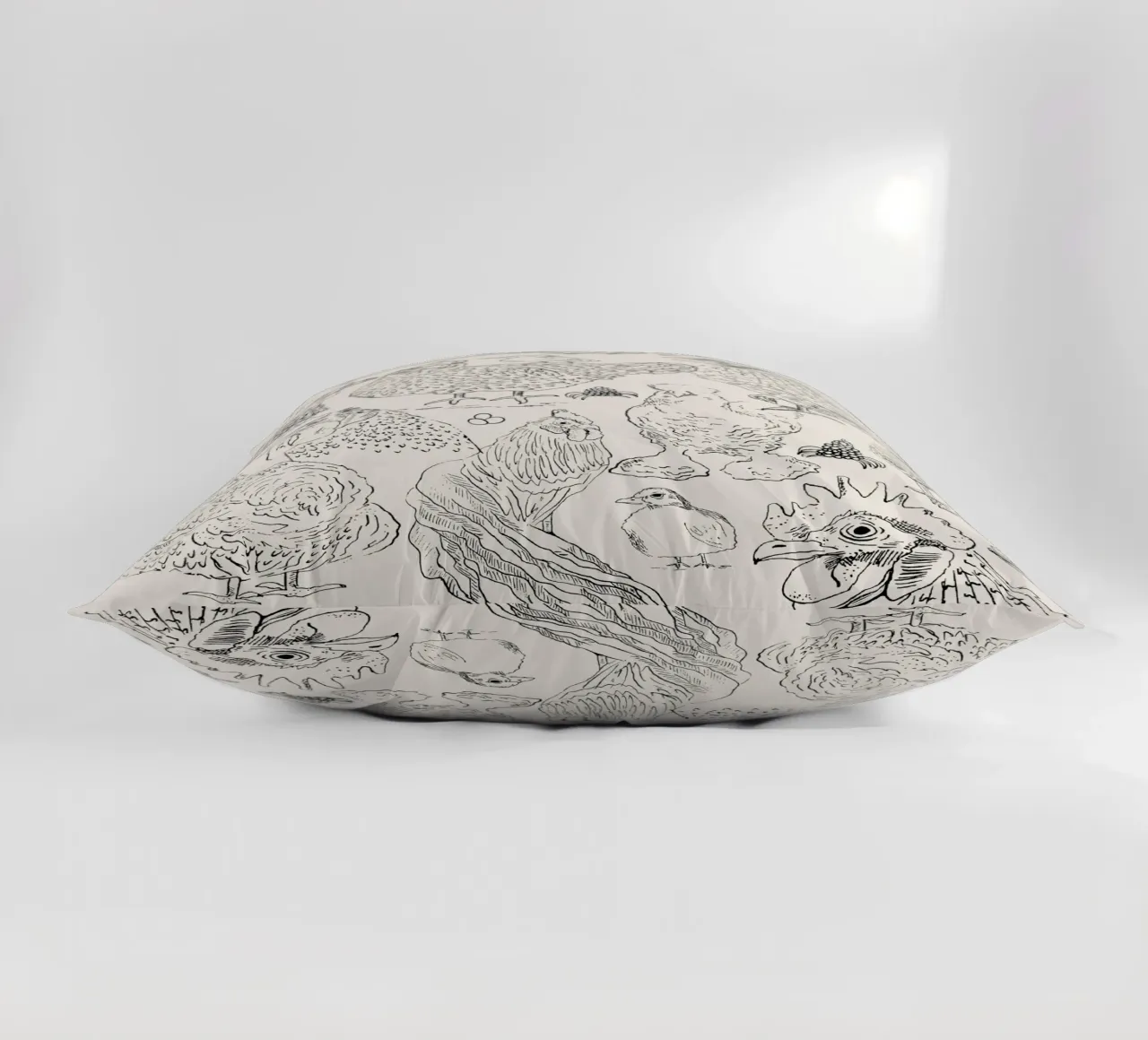 Chicken tribe decorative cushion by Studio Wida