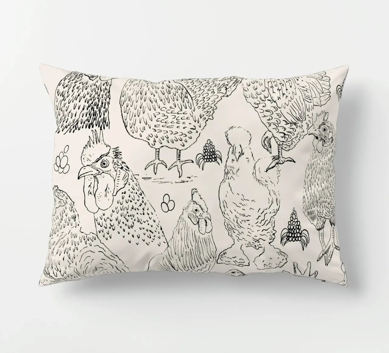 Chicken tribe decorative cushion by Studio Wida