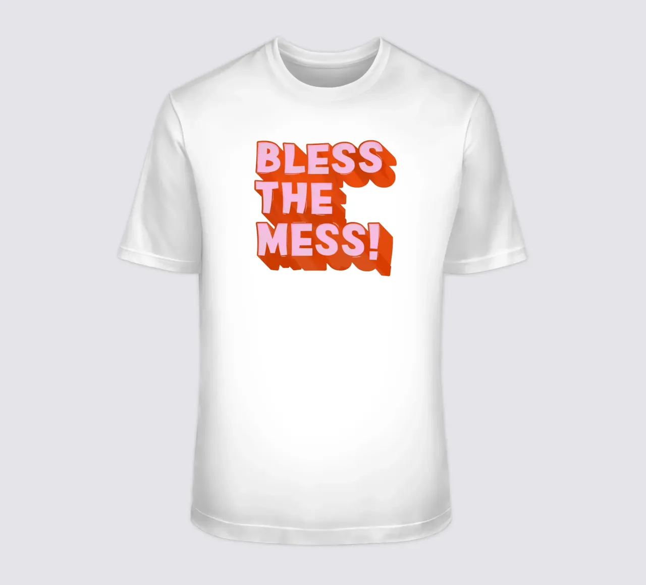 Bless the Mess – Bold Retro Typography Poster t-shirt da showmemars