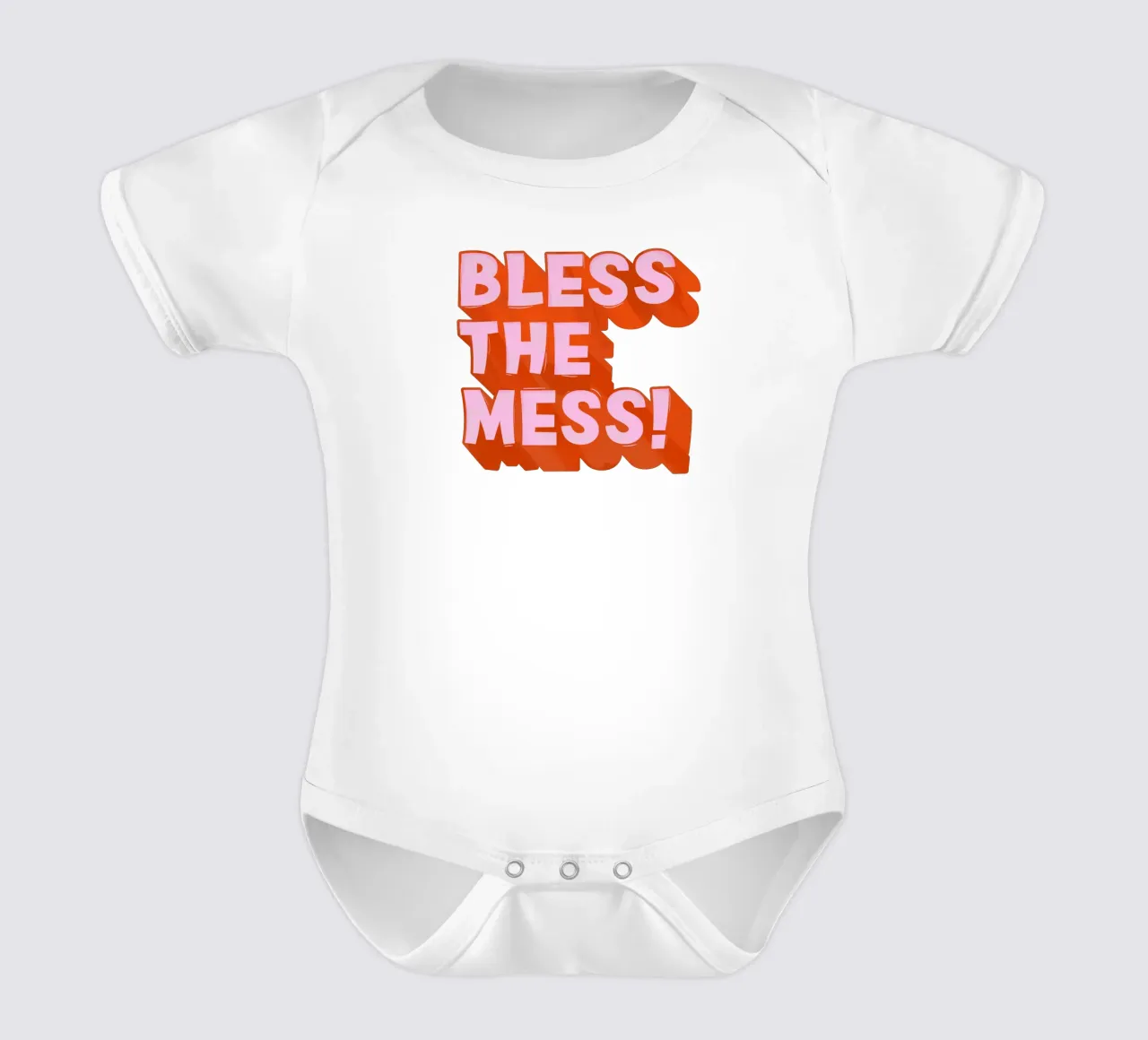 Bless the Mess – Bold Retro Typography Poster body neonato maniche corte da showmemars