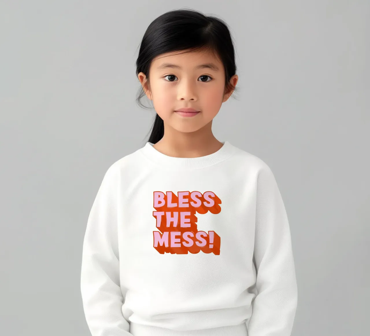 Bless the Mess – Bold Retro Typography Poster felpa bambino da showmemars