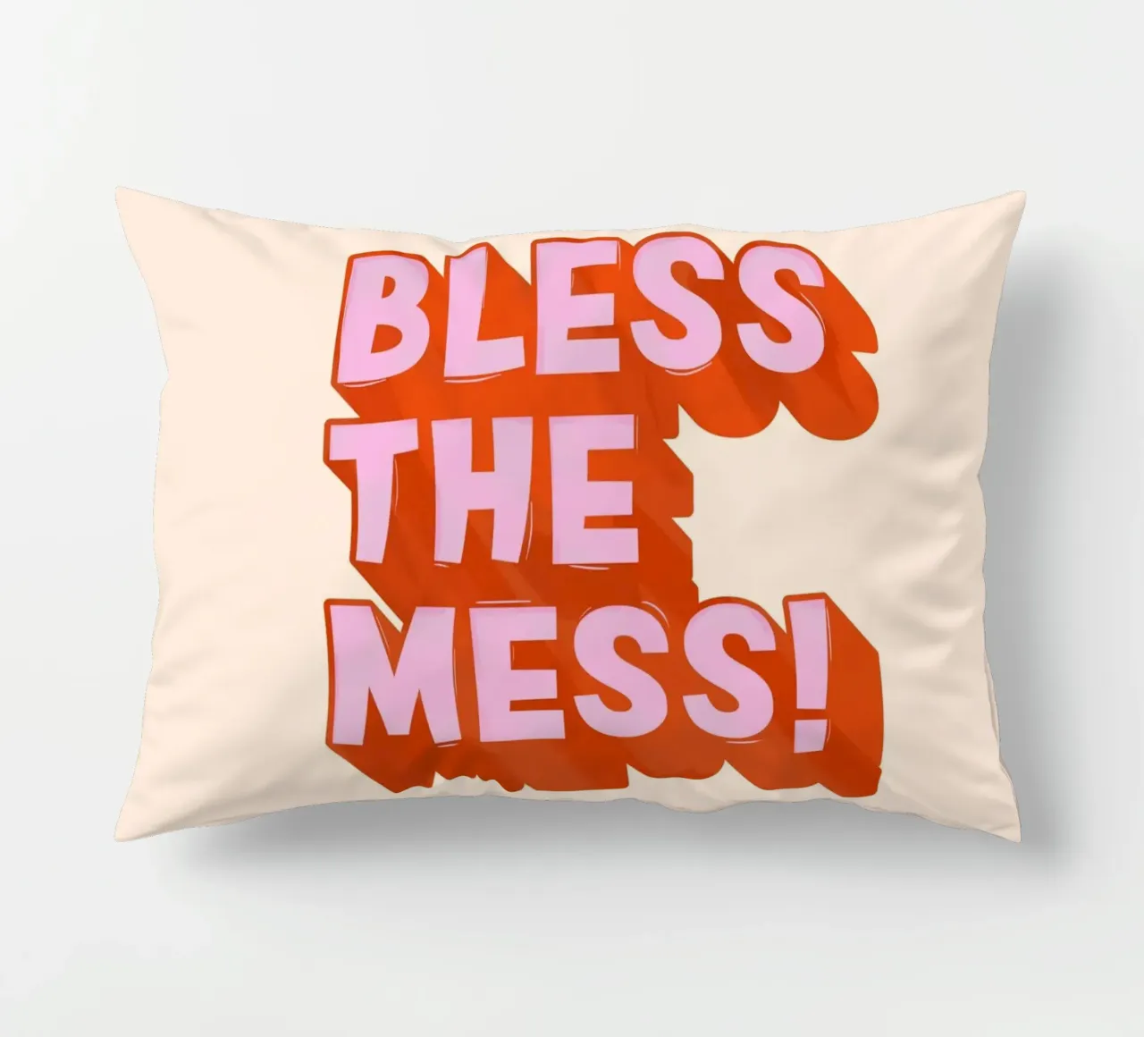 Bless the Mess – Bold Retro Typography Poster cuscino da showmemars