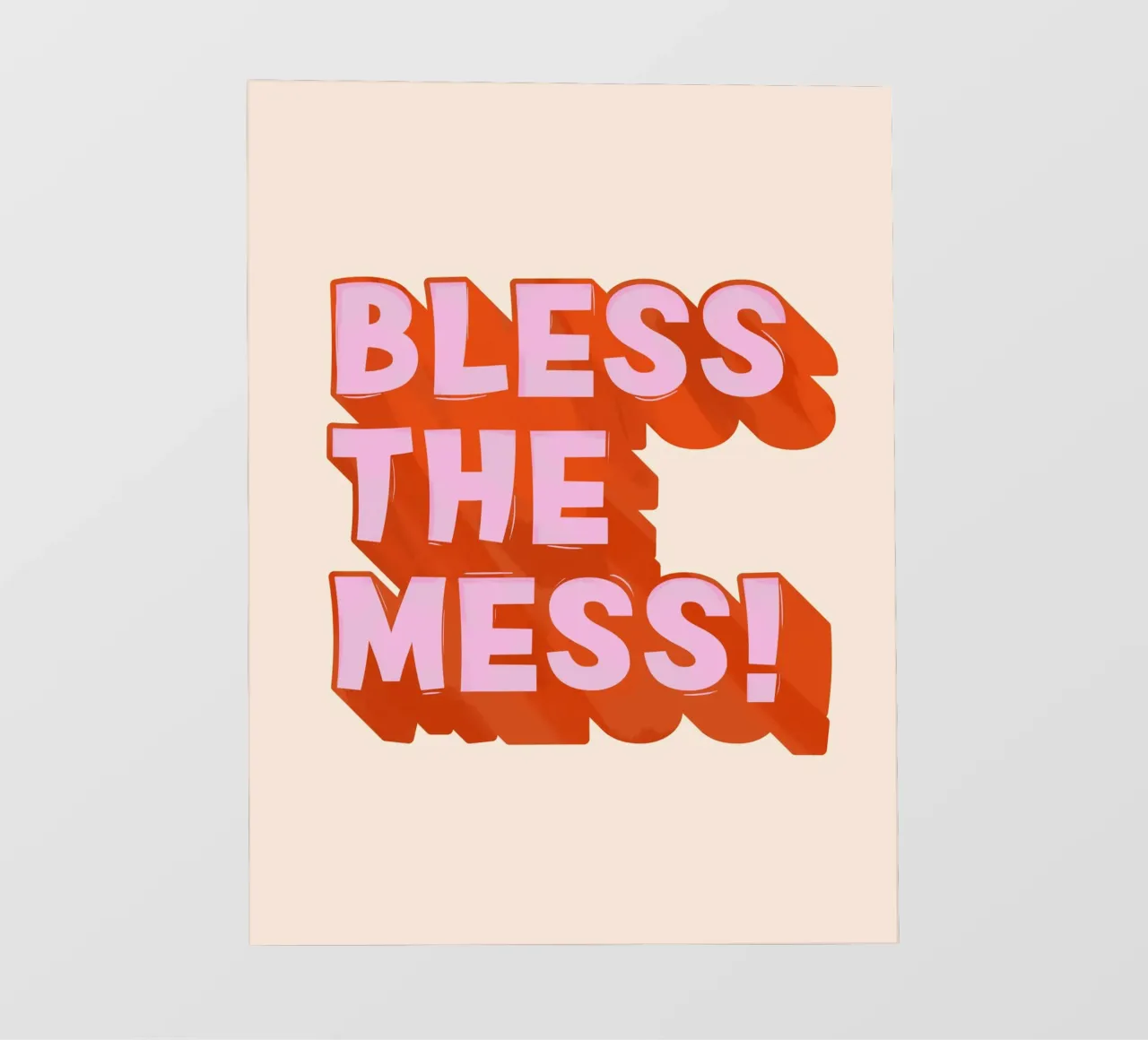 Bless the Mess – Bold Retro Typography Poster telo in pvc da showmemars