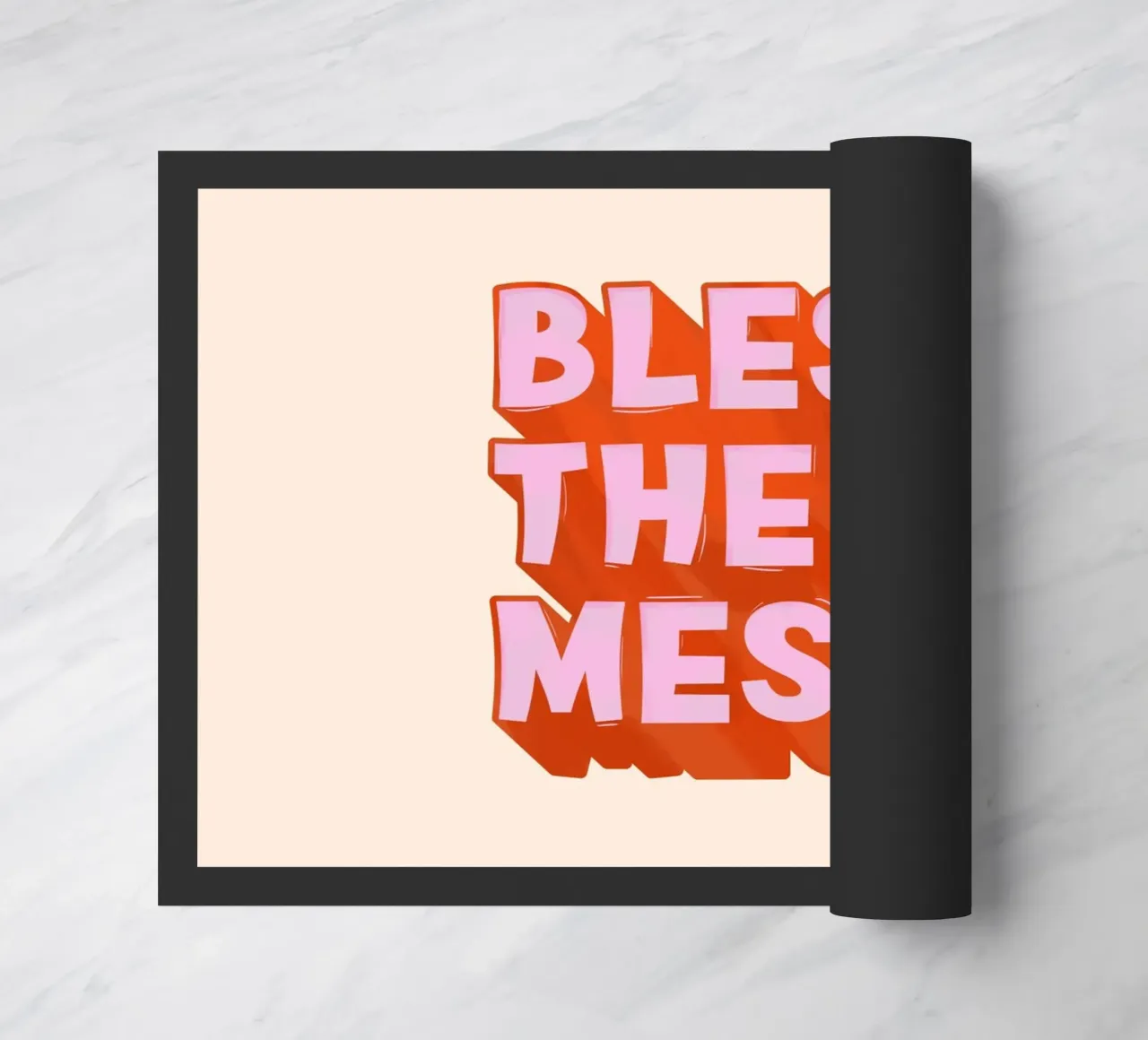 Bless the Mess – Bold Retro Typography Poster zerbino da showmemars