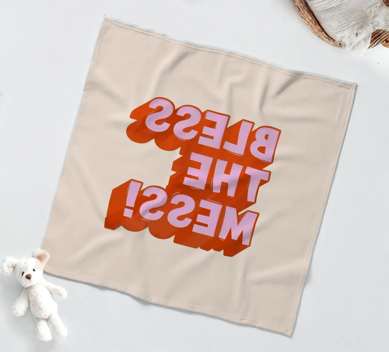 Bless the Mess – Bold Retro Typography Poster coperta in pile da showmemars