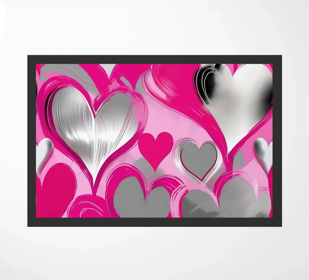 cuori_rosa_argento_2 zerbino da Pink- und LoveArt by LK