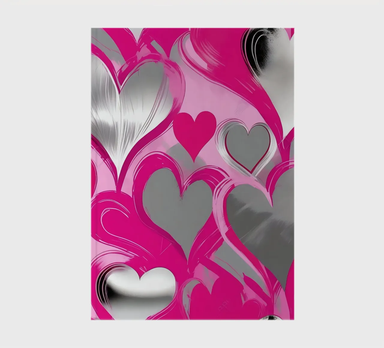 cuori_rosa_argento_2 diario da Pink- und LoveArt by LK
