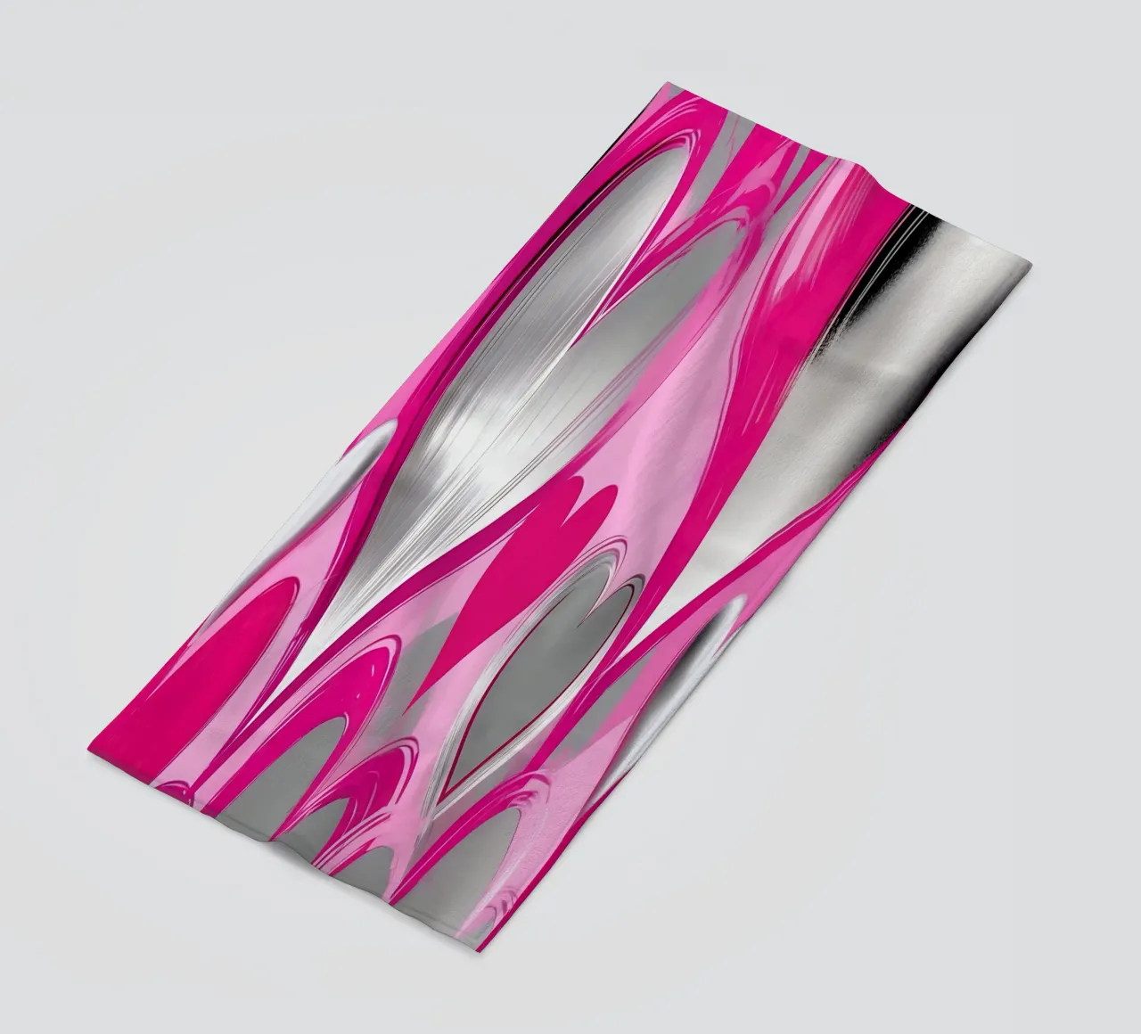cuori_rosa_argento_2 telo mare da Pink- und LoveArt by LK